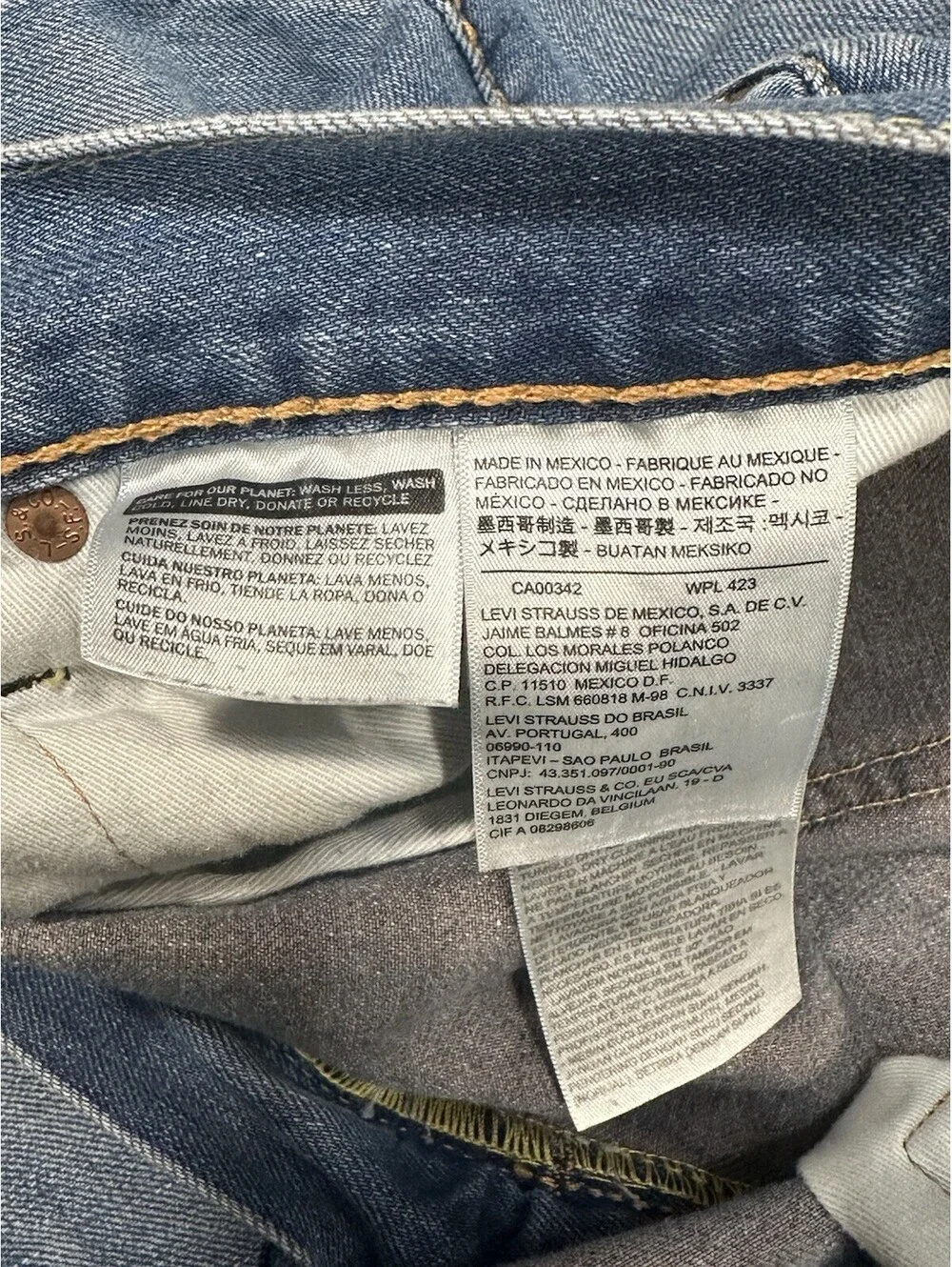 Levi’s 504 Men’s Jeans 34x32 Blue Regular Straight Stretch Denim